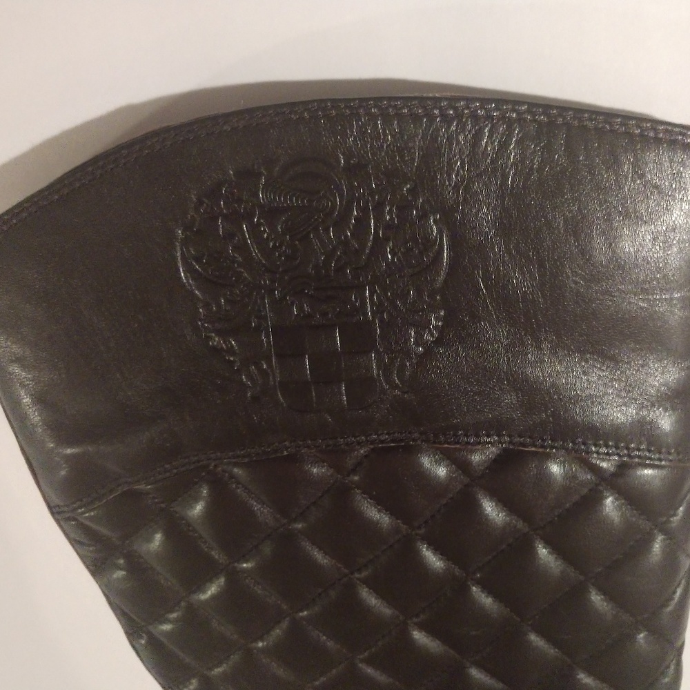 Vince Camuto Brown Leather Quilted Riding Boots - Picture 6 of 10